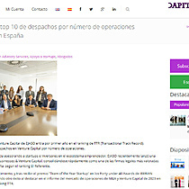 EJASO irrumpe en el top 10 de despachos por nmero de operaciones en Venture Capital en Espaa